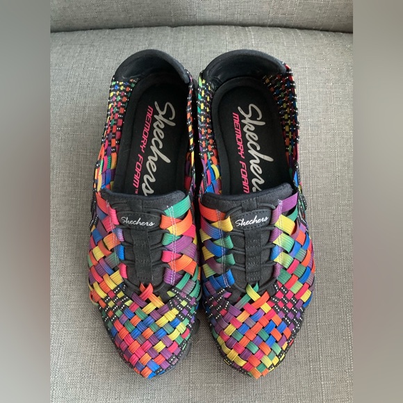 Skechers Colorful Woven Slip-On Sneakers-Vintage - Picture 1 of 3